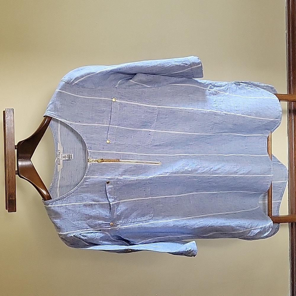 Ellen Tracy Linen Blouse
